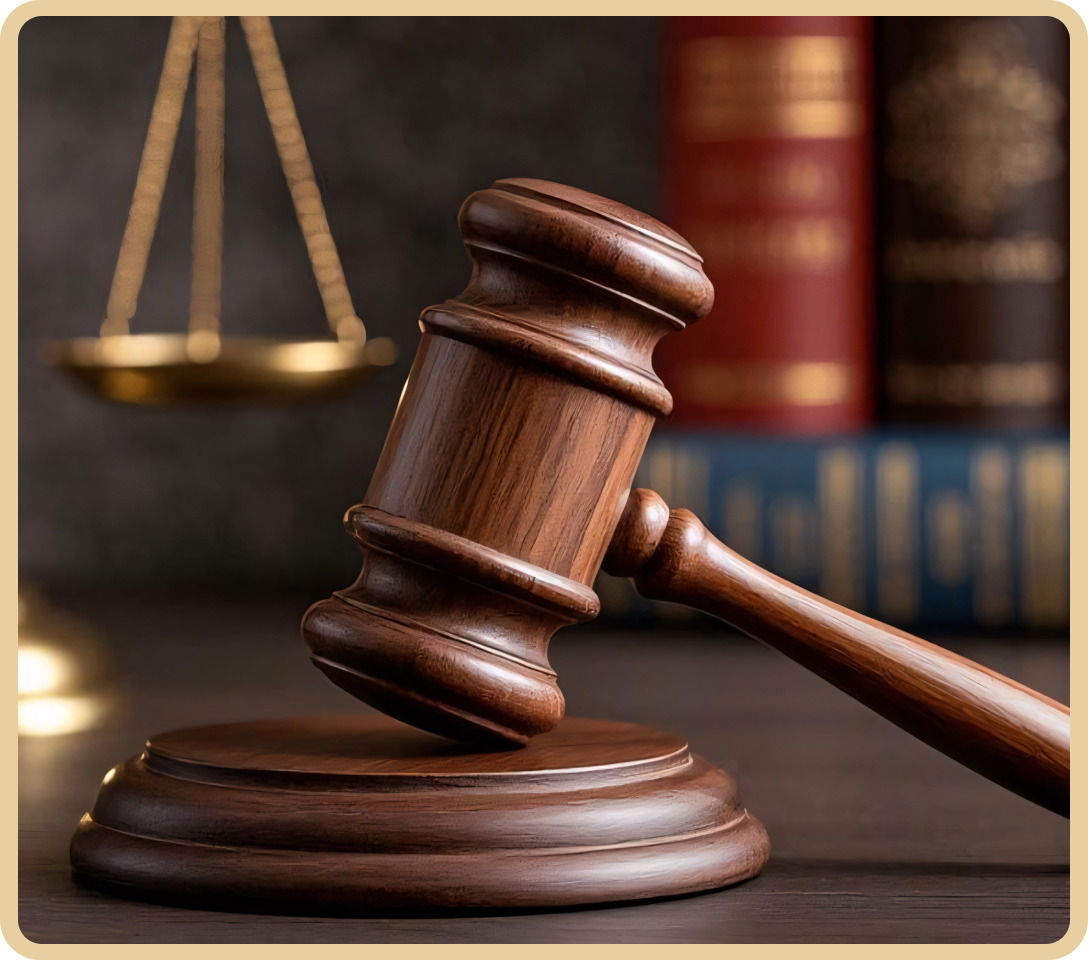 Scales of justice and gavel