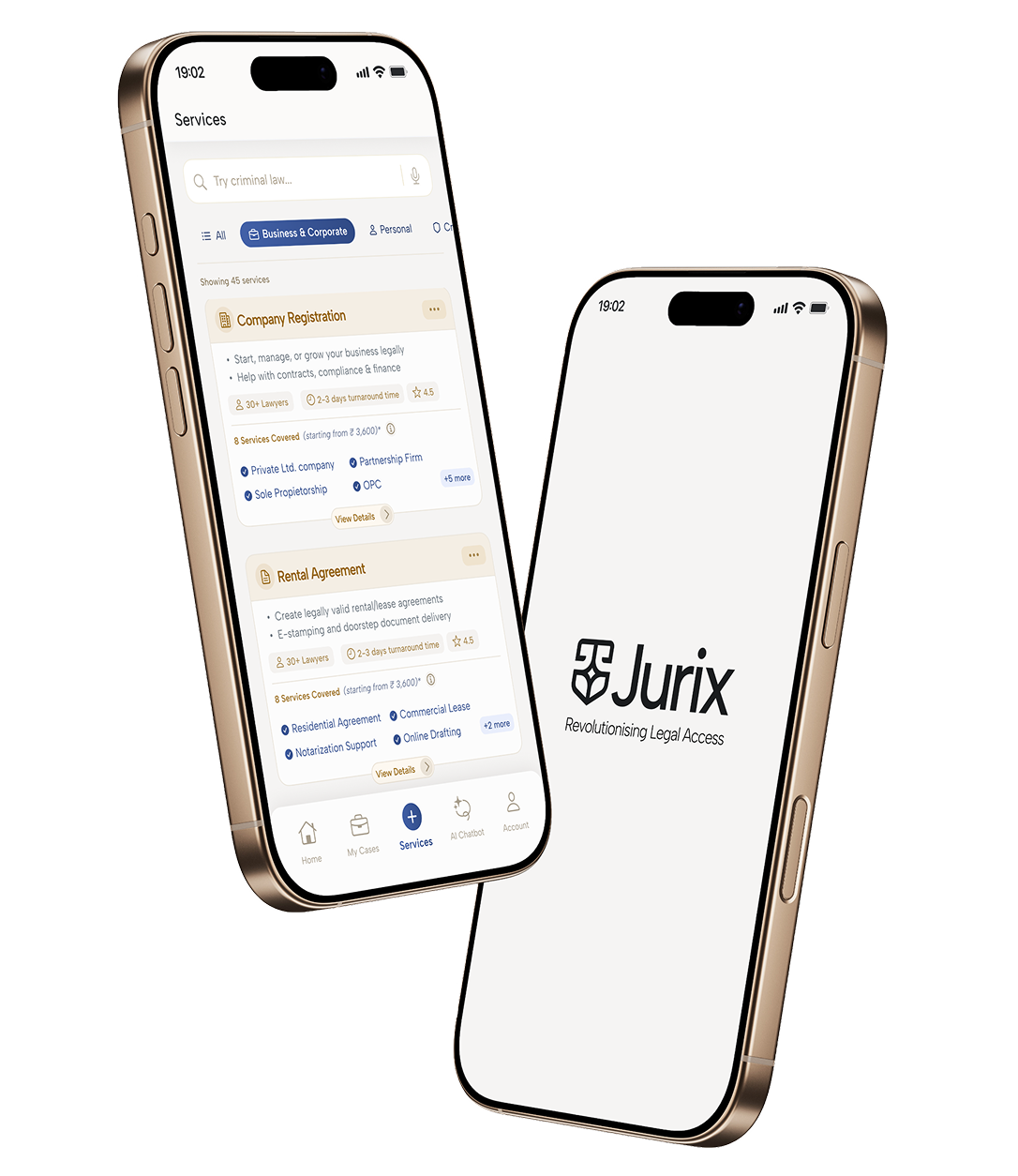 Jurix app on iPhone